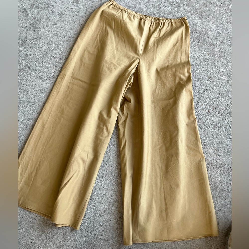 Vince Wide Leg Pants in Mustard Tan - Picture 2 of 3